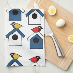 Birdhouse Bird House Colorful Birds Birdhouse Kitchen Towel