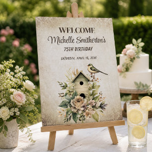Birdhouse Botanical Nature 75th Birthday Foam Board