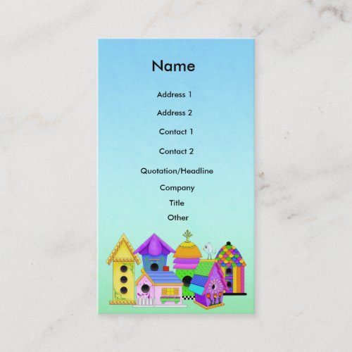 Birdhouse Cluster Business Card with Background