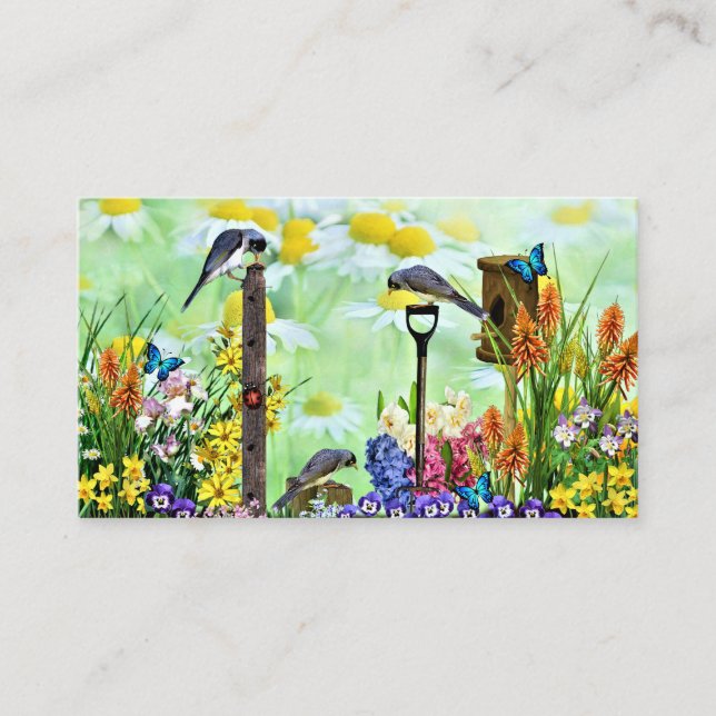 Birdhouse Flower Garden Business Card (Front)