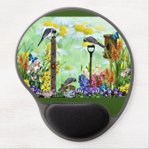 Birdhouse Flower Garden Gel Mouse Pad