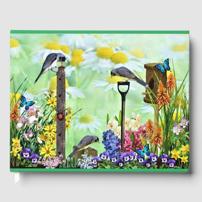 Birdhouse Flower Garden Guest Book (Front)