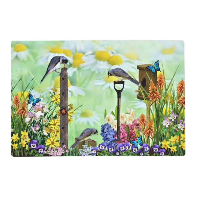 Birdhouse Flower Garden Placemat (Front)
