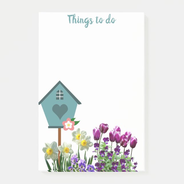 Birdhouse in Flower Garden Things to Do  Post-it Notes (Front)