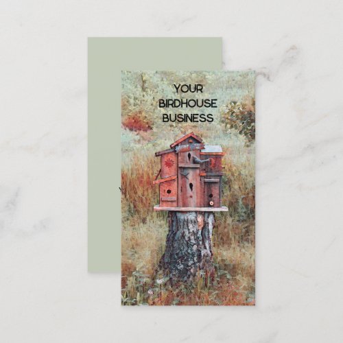 Birdhouse In Forest Rust Brown Vintage Style Business Card