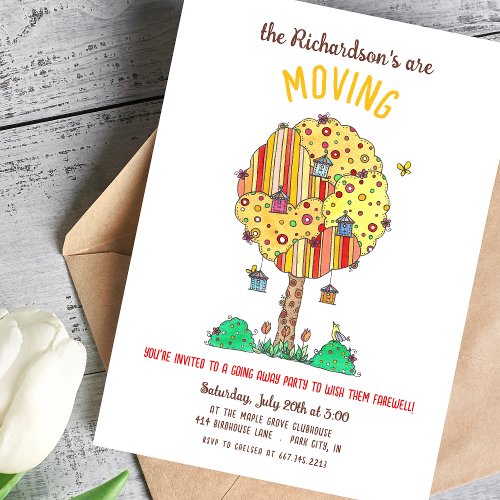 Birdhouse Moving Away Party Invitation