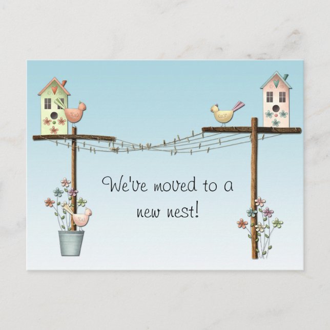 Birdhouse New Address Postcard (Front)