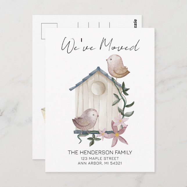 Birdhouse New Home Moving Announcement Postcard (Front/Back)