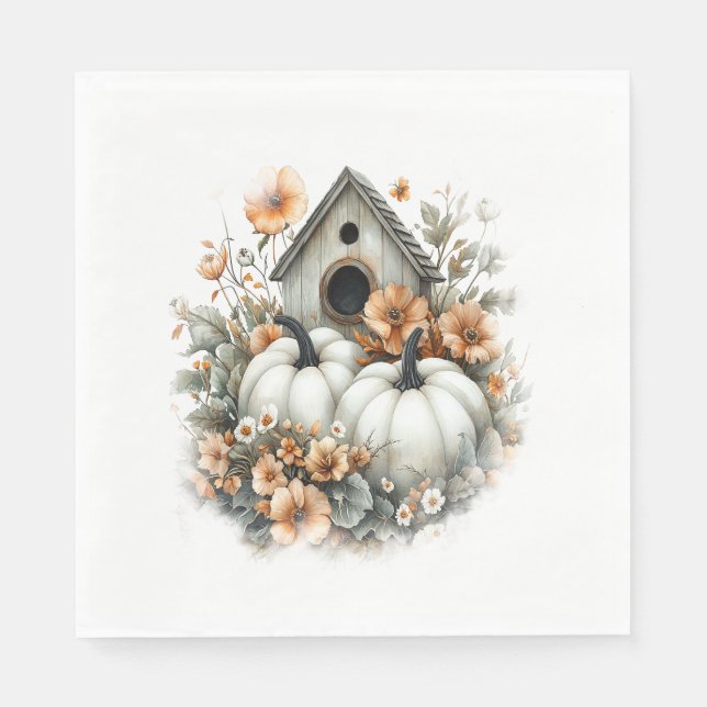 Birdhouse Shirt Country Pumpkin Napkins (Front)