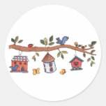 Birdhouses Classic Round Sticker