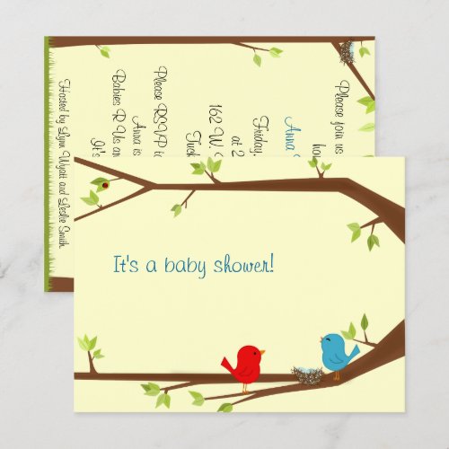 Birdie Baby Shower Invitation