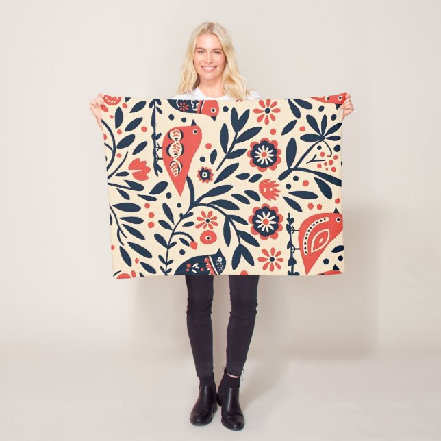 Birdie Bloomscape Fleece Blanket (In Situ)