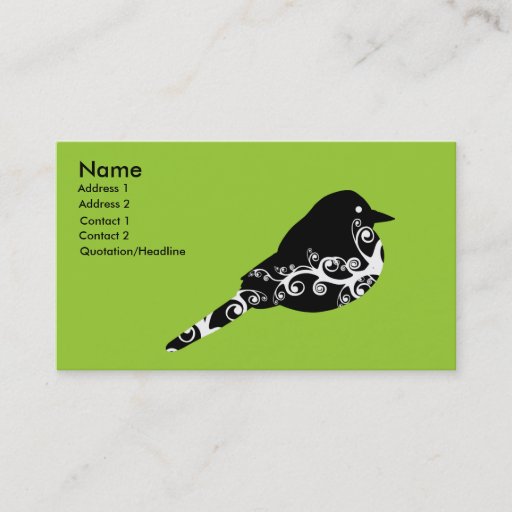 Customizable birdie business card
