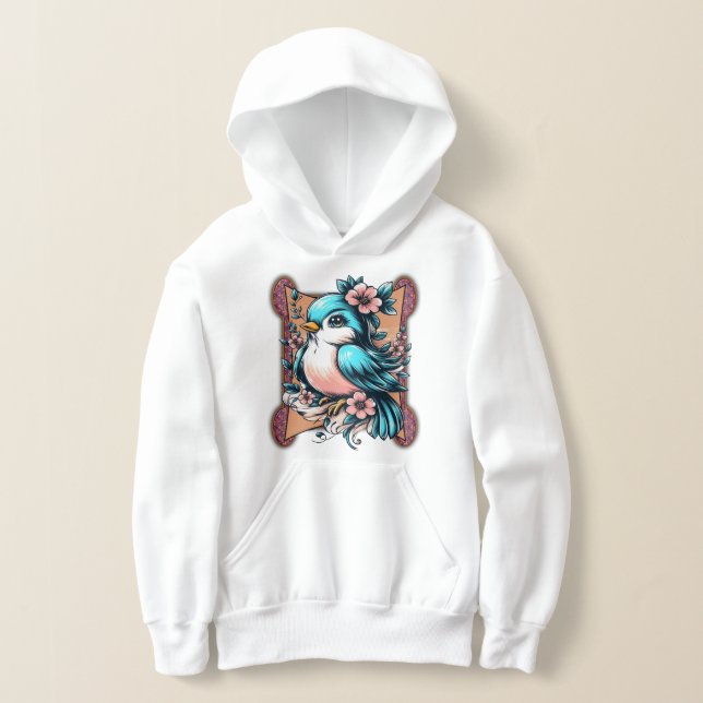 "Birdie" Cute Bird Hoodie (Laydown)