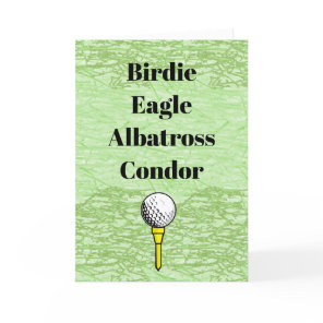 Birdie Eagle Albatross Condor Golf Birthday Card