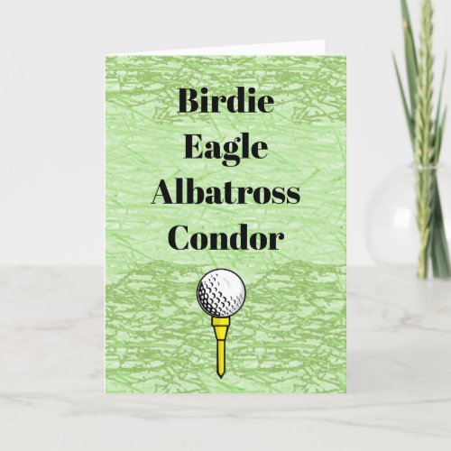 Birdie Eagle Albatross Condor Golf Birthday Card