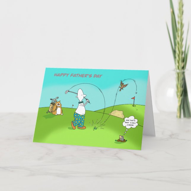 Birdie, funny golf Father’s Day card (Front)
