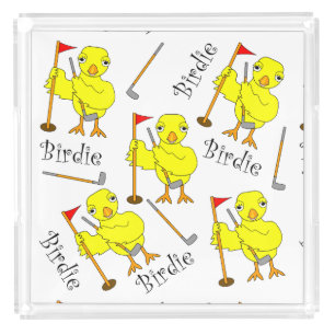 Birdie Golfer Chick Acrylic Tray