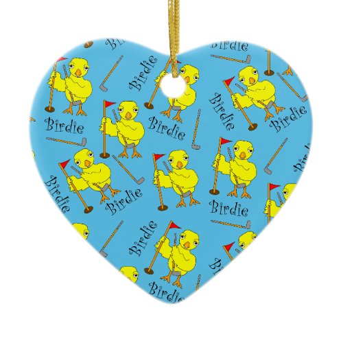 Birdie Golfer Chick Ceramic Ornament