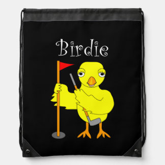 Birdie Golfer Chick Drawstring Bag