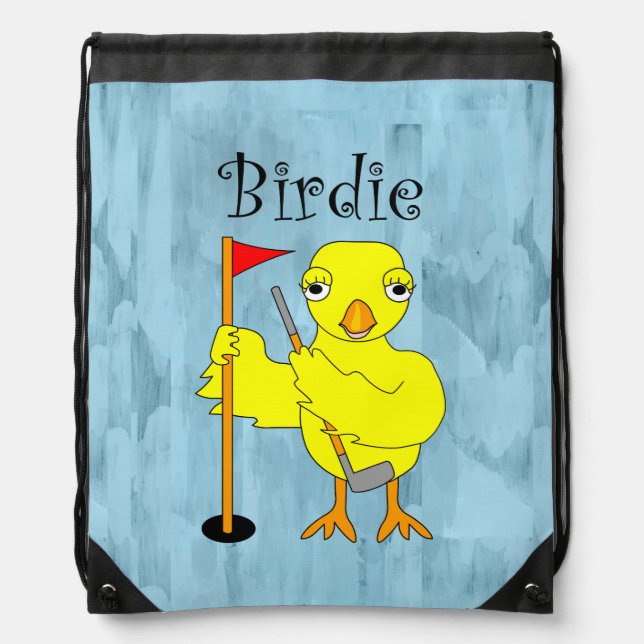 Birdie Golfer Chick Drawstring Bag (Front)