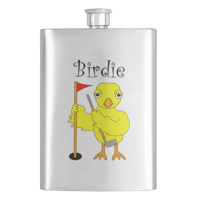 Birdie Golfer Chick Flask (Front)