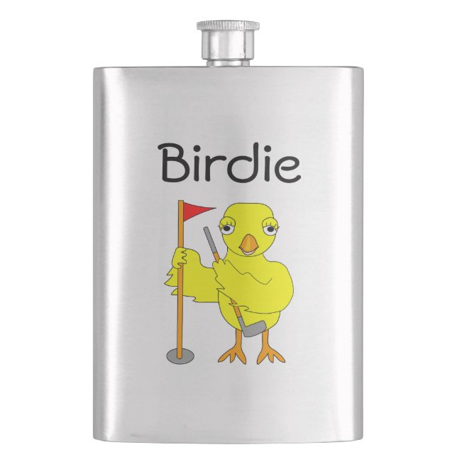 Birdie Golfer Chick Flask (Front)