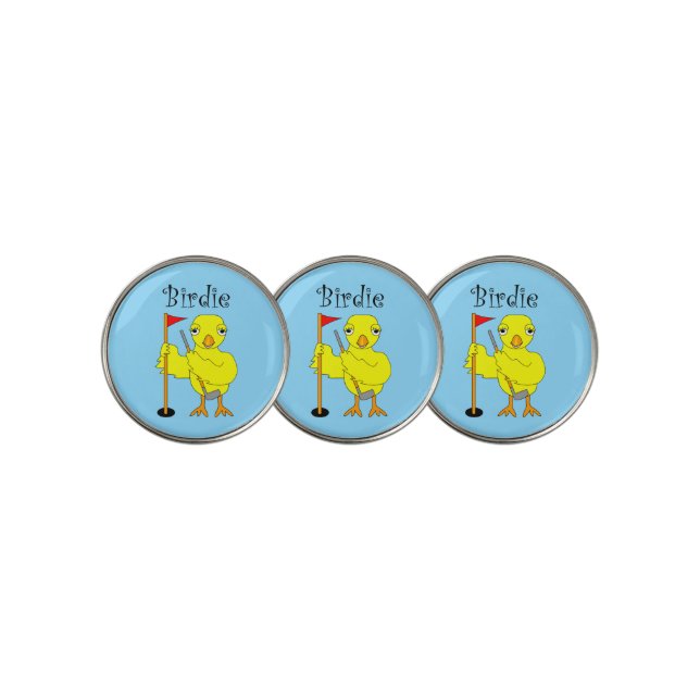 Birdie Golfer Chick Golf Ball Marker (3 Up)