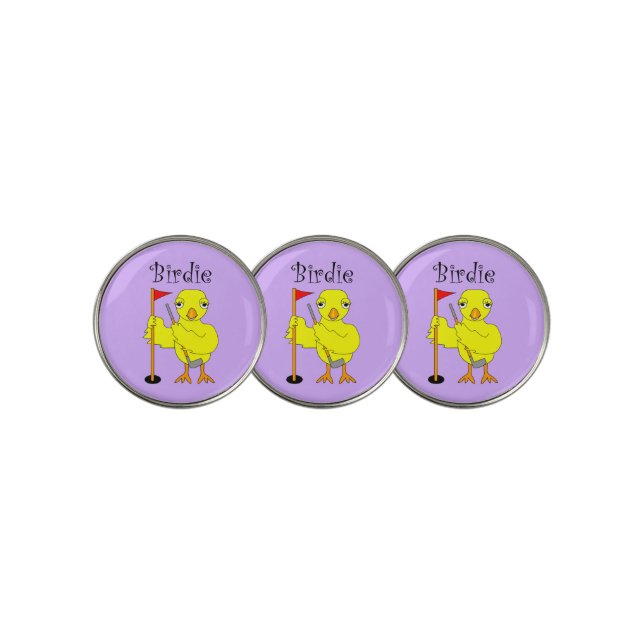 Birdie Golfer Chick Golf Ball Marker (3 Up)