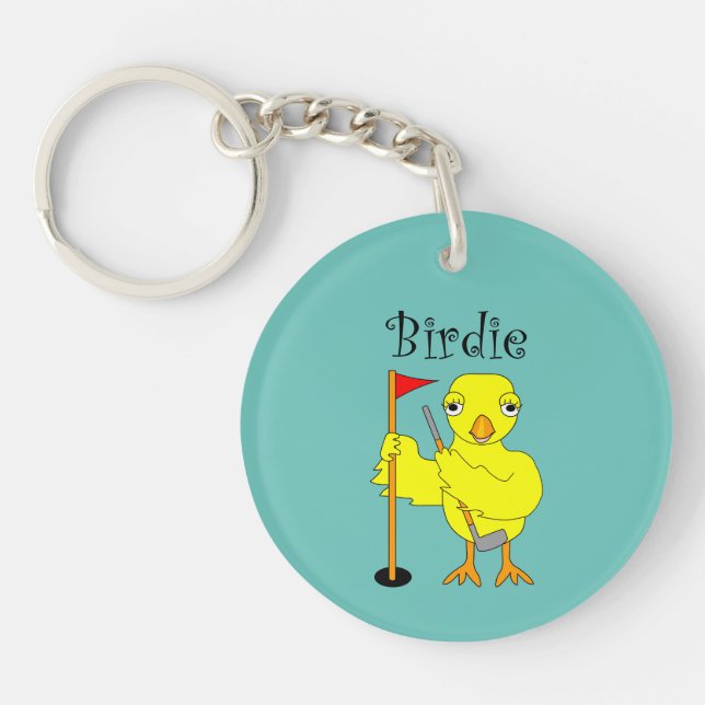 Birdie Golfer Chick Keychain (Front)