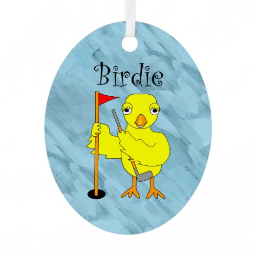 Birdie Golfer Chick Metal Ornament