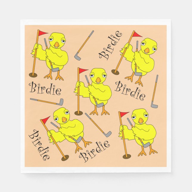 Birdie Golfer Chick Napkins (Front)