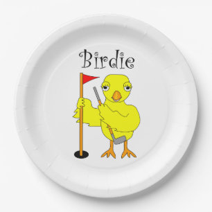 Birdie Golfer Chick Paper Plates
