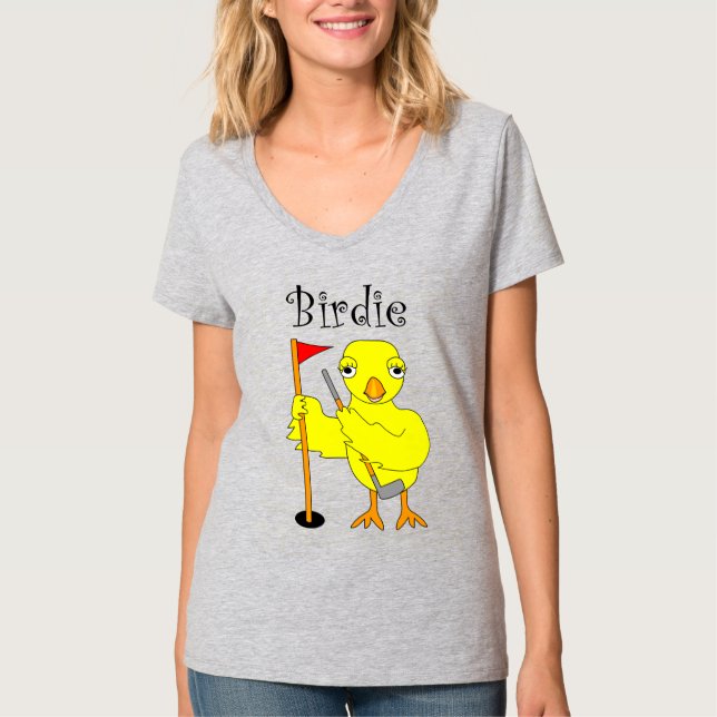 Birdie Golfer Chick T-Shirt (Front)