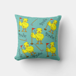 Birdie Golfer Chick Throw Pillow