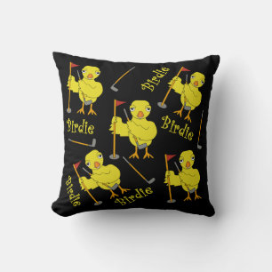Birdie Golfer Chick Throw Pillow