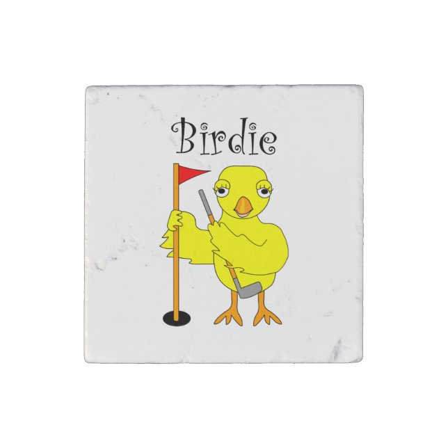 Birdie Golfer Stone Magnet (Front)