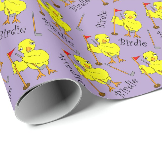 Birdie Golfing Chick Wrapping Paper (Roll Corner)