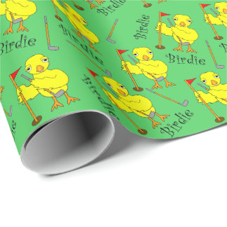 Birdie Golfing Chick Wrapping Paper