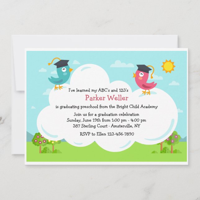 Birdie Graduation Invitation (Front)