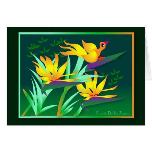 Birdie of Paradise by Debbie Jensen Cards (Front Horizontal)