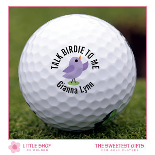 Birdie on Putting Green Monogrammed Golf Balls