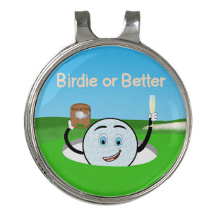 Birdie or Better Golf Ball Celebrating Hole in One Golf Hat Clip