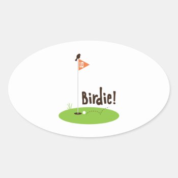 Birdie Oval Sticker by HopscotchDesigns at Zazzle
