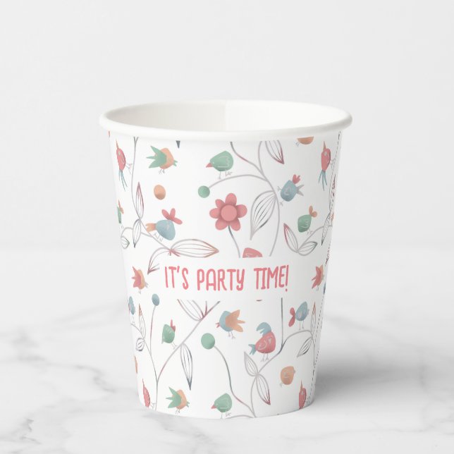 Birdie White paper cups for a nice party (Left)