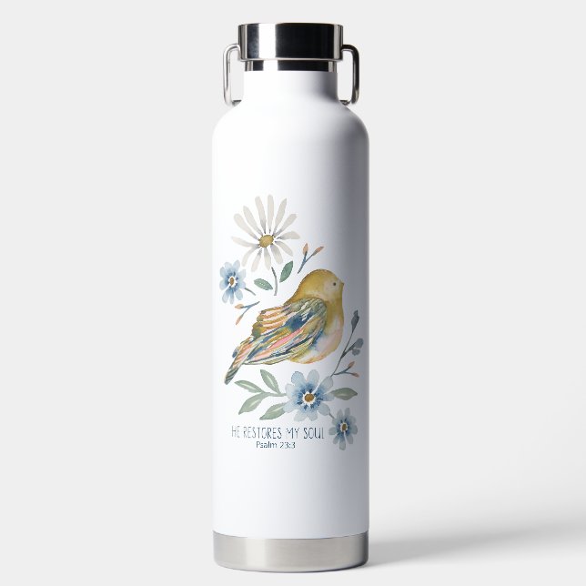 Birdie with scripture 32oz waterbottle water bottle (Front)