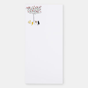 Birdies and cats magnetic notepad