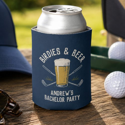 Birdies & Beer Golf Bachelor Party Favor Beer Can Cooler