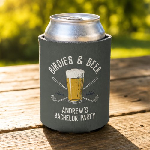 Birdies & Beer Golf Bachelor Party Favor Beer Can Cooler