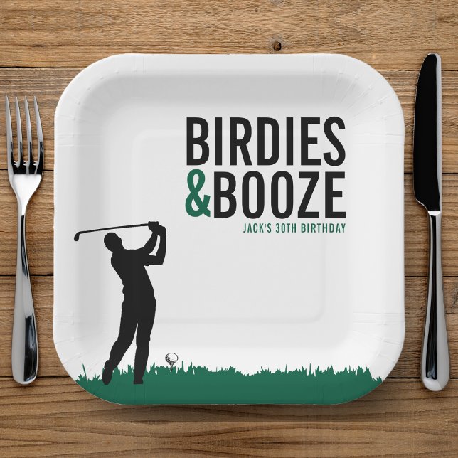 Birdies & Booze Adult Golf Birthday Party Paper Plates (Birdies & Booze Adult Golf Birthday Party Paper Plates
)